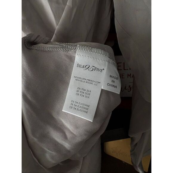 NWT Nouvelle Silk 95 Montenegro Tunic In Dolphin Grey Size Small - Picture 8 of 10